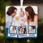 Adorno Metálico Mejor familia Personalizado Instagram 4 Collage de<br><div class="desc">Sube tus fotos favoritas para hacer tu propio regalo personalizado de foto de keepsake.</div>