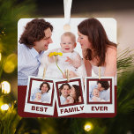 Adorno Metálico Mejor familia Personalizado Instagram 4 Collage de<br><div class="desc">Sube tus fotos favoritas para hacer tu propio regalo personalizado de foto de keepsake.</div>