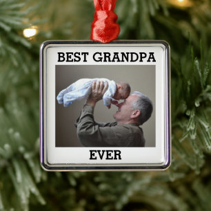 Adorno Metálico Mejor foto del abuelo jamás Personalizado Crea tu 