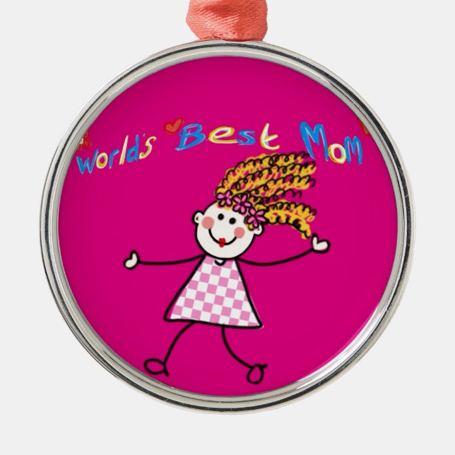 Adorno Metálico MEJOR mamá personalizado de MAMÁ lindo (Frente)