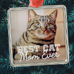Adorno Metálico Mejor Mascota de gatos que nunca ha sido Personali<br><div class="desc">Este diseño simple y clásico se compone de tipografía de la serif y agrega una foto personalizado</div>