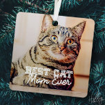 Adorno Metálico Mejor Mascota de gatos que nunca ha sido Personali<br><div class="desc">Este diseño simple y clásico se compone de tipografía de la serif y agrega una foto personalizado</div>