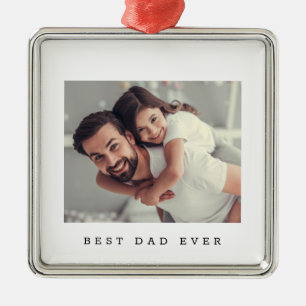Adorno Metálico Mejor Papá del Mundo en Ambos Lados Foto Simple