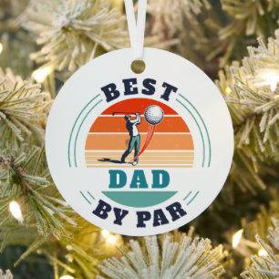 Adorno Metálico Mejor Papá Por Par Retro Golf Personalizado Padre