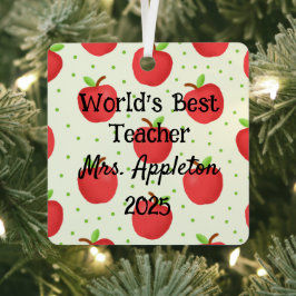 Adorno Metálico Mejor profesor del mundo con personalizado de acen