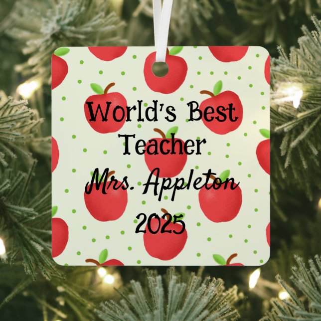 Adorno Metálico Mejor profesor del mundo con personalizado de acen (in situ)