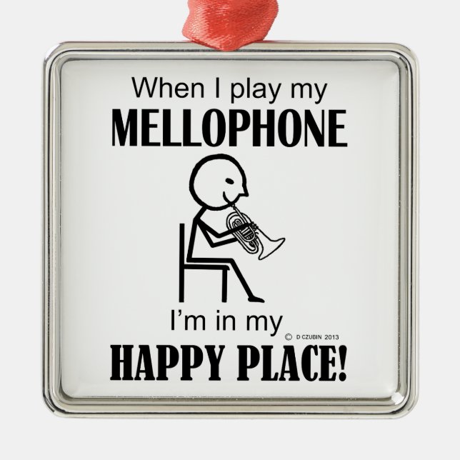 Adorno Metálico Mellophone Happy Place (Frente)