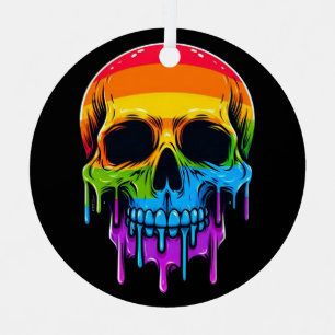 Adorno Metálico Melthing Rainbow Skull