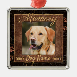 Adorno Metálico Memoria del perro Marble Rústico Memorial Keepsake