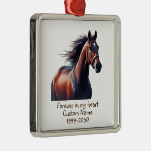Adorno Metálico Memorial fotográfico personalizado Keepsake Horse