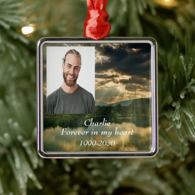 Adorno Metálico Memorial fotográfico personalizado Keepsake para s (Árbol)