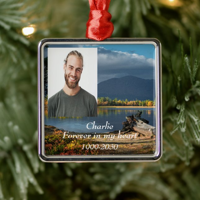 Adorno Metálico Memorial fotográfico personalizado Keepsake para s (Árbol)