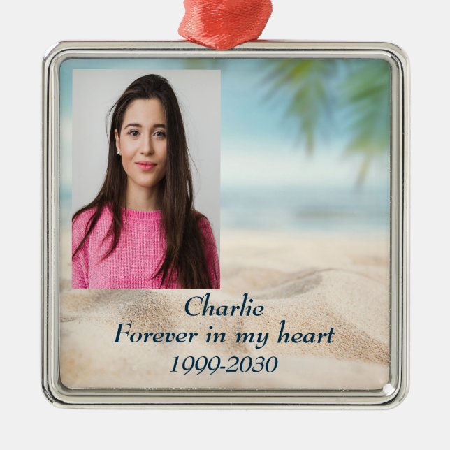 Adorno Metálico Memorial fotográfico personalizado Keepsake para s (Frente)