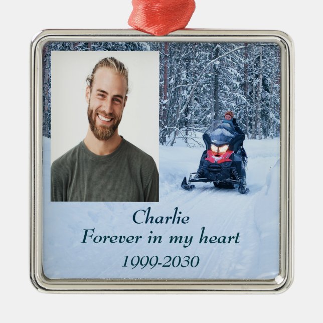 Adorno Metálico Memorial fotográfico personalizado Keepsake para s (Frente)