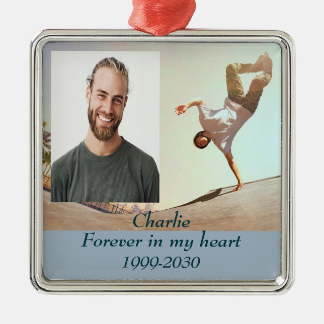 Adorno Metálico Memorial fotográfico personalizado Keepsake para s (Frente)