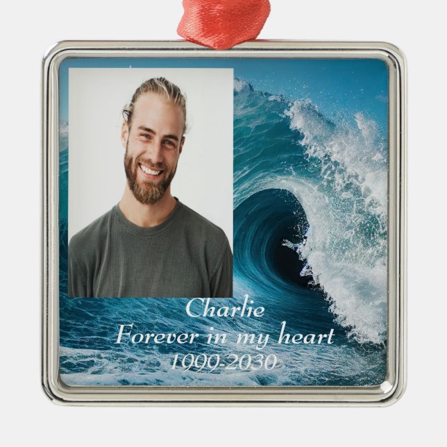 Adorno Metálico Memorial fotográfico personalizado Keepsake para s (Frente)