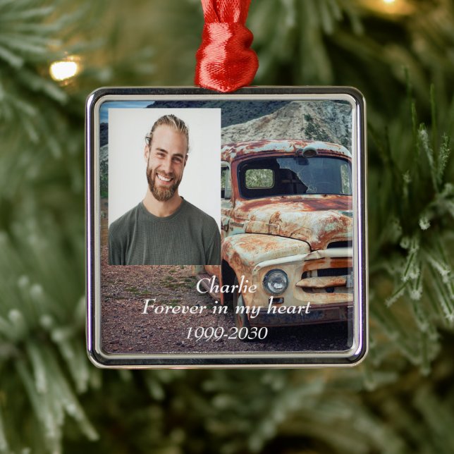 Adorno Metálico Memorial fotográfico personalizado Keepsake para s (Árbol)