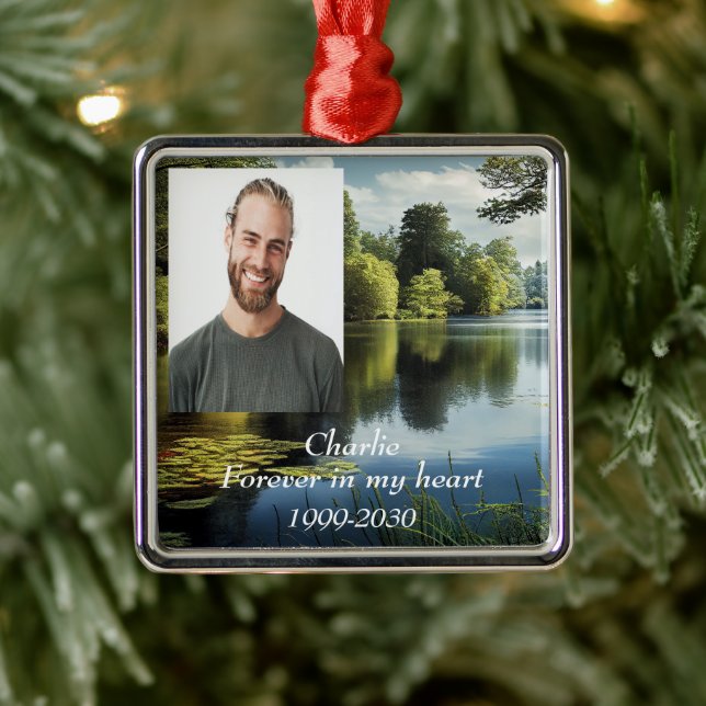 Adorno Metálico Memorial fotográfico personalizado Keepsake para s (Árbol)