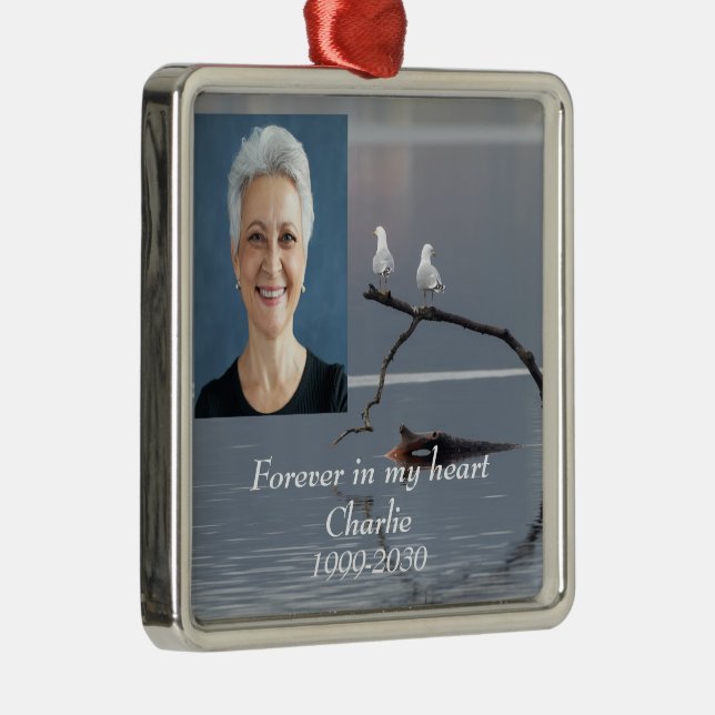 Adorno Metálico Memorial fotográfico personalizado Keepsake para s (Derecha)