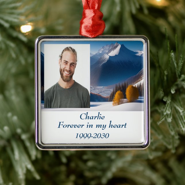 Adorno Metálico Memorial fotográfico personalizado Keepsake para s (Árbol)