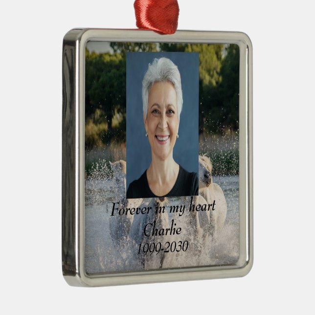 Adorno Metálico Memorial fotográfico personalizado Keepsake para s (Derecha)