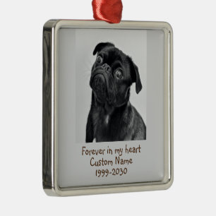 Adorno Metálico Memorial fotográfico personalizado Keepsake Pug Do