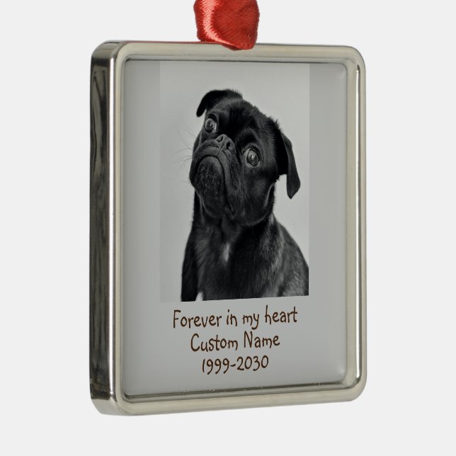 Adorno Metálico Memorial fotográfico personalizado Keepsake Pug Do (Derecha)