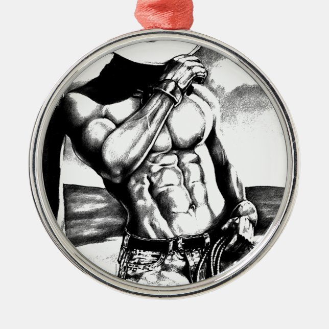 Adorno Metálico Men Fine Art Cowboy Bodybuilding Cool (Frente)