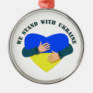 Adorno Metálico Mensaje inspirador Estamos con Ucrania