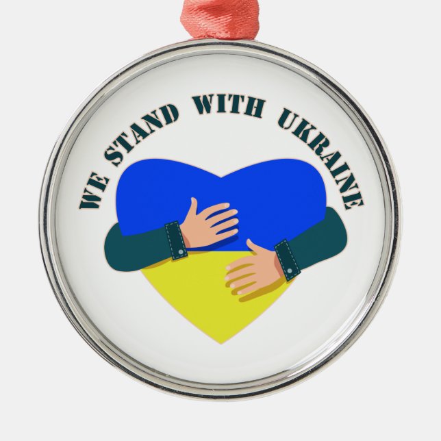 Adorno Metálico Mensaje inspirador Estamos con Ucrania (Frente)