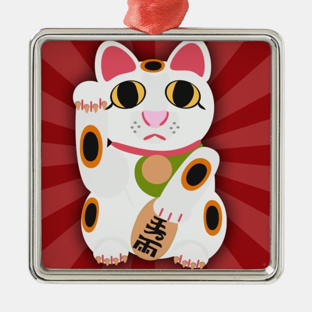 Adorno Metálico Meow Now Lucky Cat Character Fun Ilustracion (Frente)