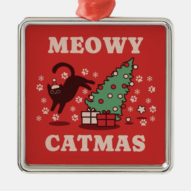 Adorno Metálico Meowy Catmas (Frente)