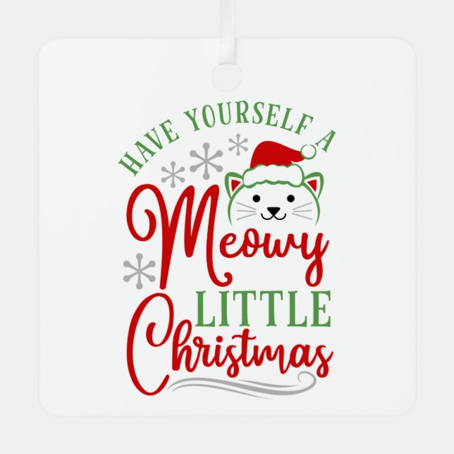 Adorno Metálico Meowy Pequeños Navidades (Anverso)