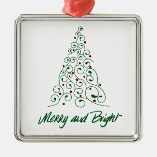Adorno Metálico Merry & Bright Christmas Tree Ornament