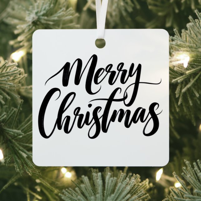Adorno Metálico Merry Christmas Text Ornament (in situ)