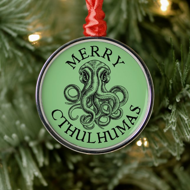 Adorno Metálico Merry Cthulhumas Cthulhu Lovecraft (Árbol)