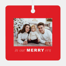 Merry Era Brillante Funny Una Foto Navidades Rojos