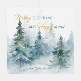 Adorno Metálico Merry Everything Happy Always Winter Trees
