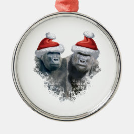 Adorno Metálico Merry Gorilla Christmas