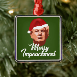 ADORNO METÁLICO MERRY IMPEACHMENT TRUMP SANTA HAT