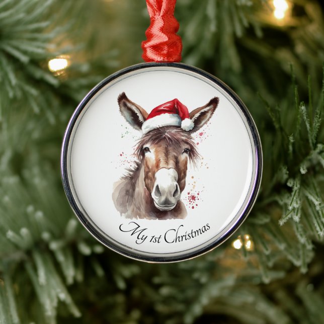 Adorno Metálico Merry Little Navidades Donkey, personalizado (Árbol)