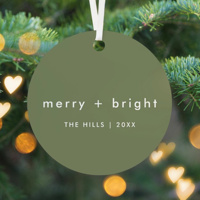 Adorno Metálico Merry y Bright | Navidades Moss Green de moda (Subido por el creador)