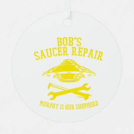 Adorno Metálico metal ornament/ yellow Bob's Saucer Rehttpair logo