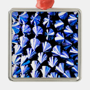 Adorno Metálico Metalizado de Plata Azul Arañado