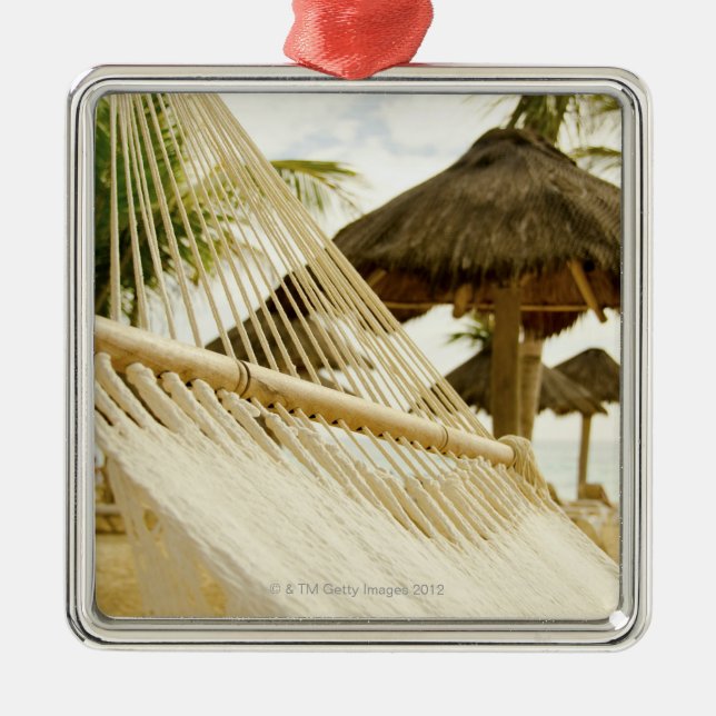 Adorno Metálico México, Playa del Carmen, hamaca en la playa (Frente)