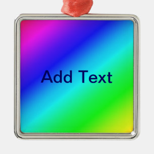 Adorno Metálico Mezcla diagonal azul verde arcoiris colorida