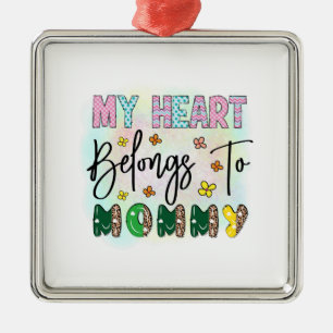 Adorno Metálico Mi Corazón Pertenece A Mami