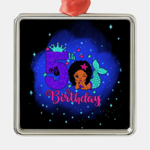 Adorno Metálico Mi cumpleaños número 5 sirena