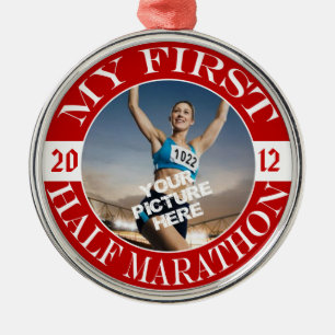 Adorno Metálico Mi maratón de la primera mitad - foto adaptable y