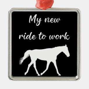 Adorno Metálico Mi nuevo viaje al trabajo en caballo divertido